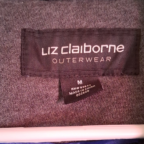 Liz Claiborne Women's Charcoal Belted Coat - Picture 2 of 6